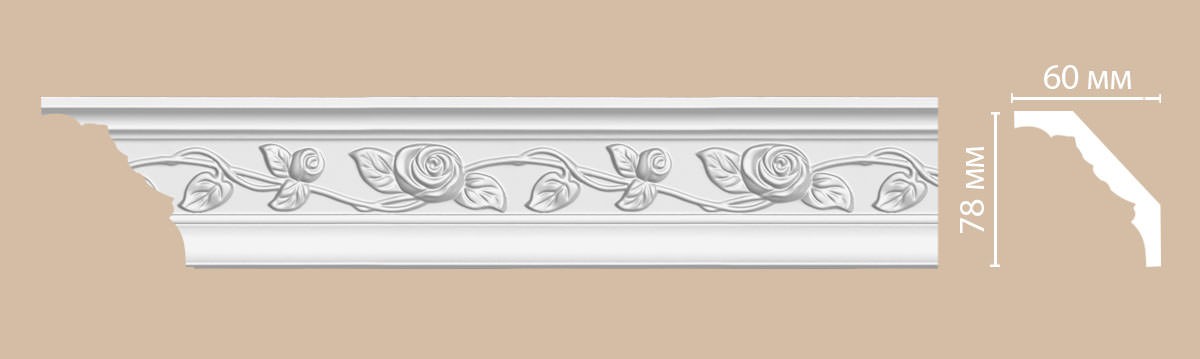 Плинтус потолочный с рисунком DECOMASTER 95614 2М СП (78*60*2000мм)